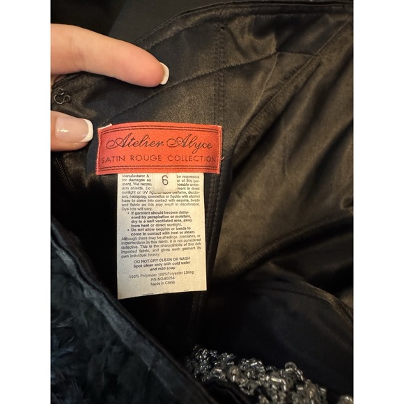 Atelier Alyce Black Strapless Tulle Dress Party Black Swan Feather Whimsigoth 6 - Picture 6 of 13